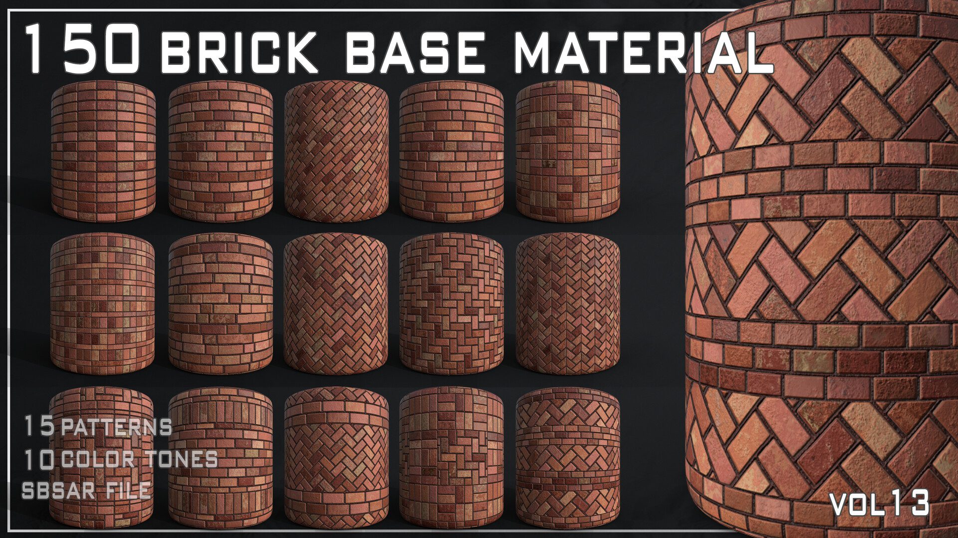 ArtStation - 150 Brick Base Material - VOL13