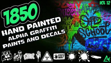 Artstation - 1850 Hand Painted Alpha Graffiti, Paints & Decals (MEGA Pack) - Vol 12