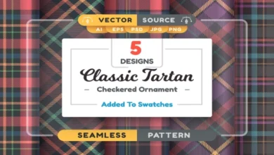 Set 5 Tartan Seamless Patterns - 8454067