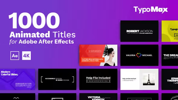 Videohive TypoMax 1000 Animated Titles for After Effects 39625348