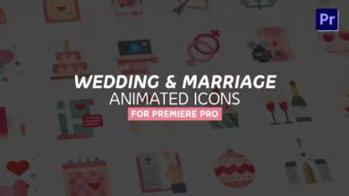 Videohive Wedding & Marriage Modern Flat Animated Icons – MOGRT 39551691