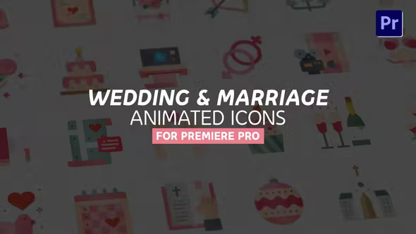 Videohive Wedding Marriage Modern Flat Animated Icons – MOGRT 39551691
