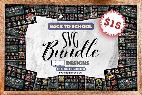 Back to School SVG Bundle 20 Premium Graphics