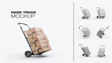 Hand Truck With Boxes Mockup J2TY4GT