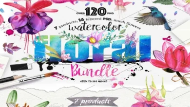 Over 120 PNG watercolors - 711447