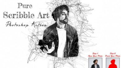 Pure Scribble Art Photoshop Action - 10248432