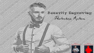 Security Engraving Photoshop Action - 10301276