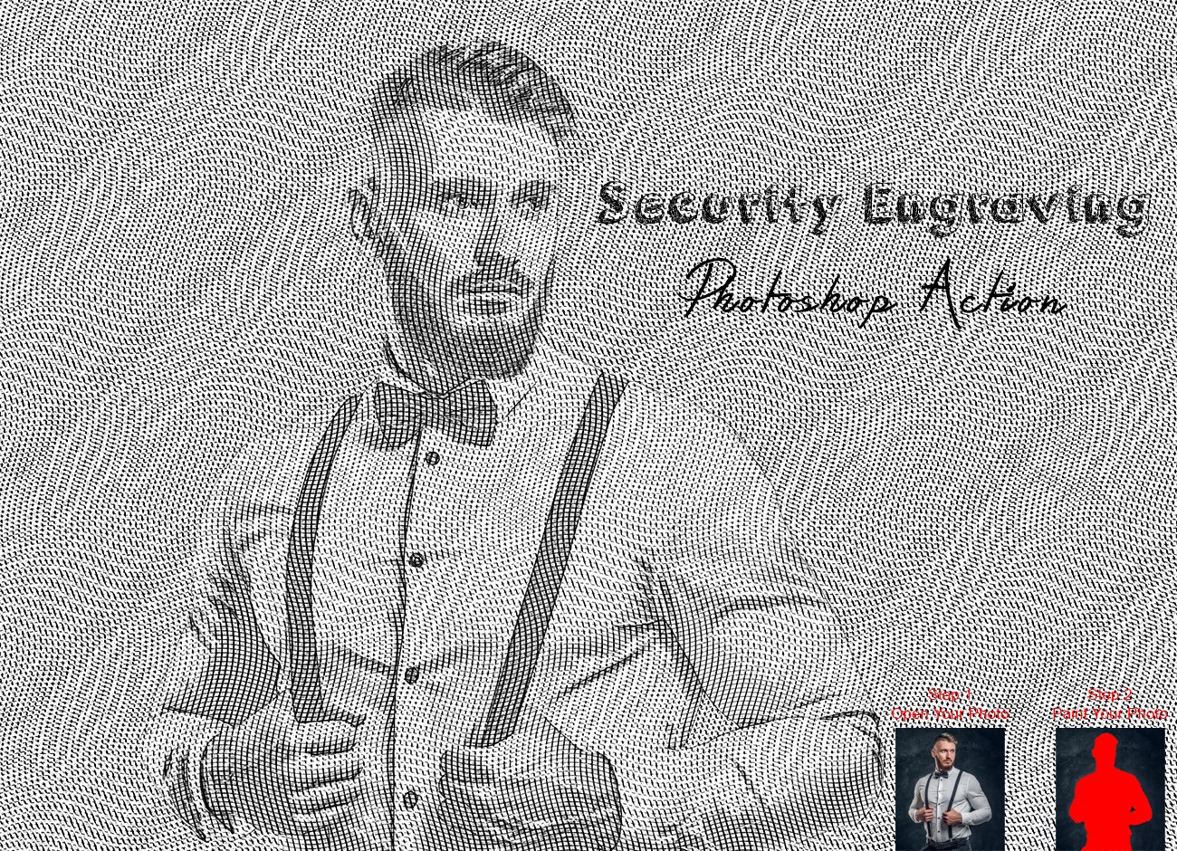 Security Engraving Photoshop Action 10301276