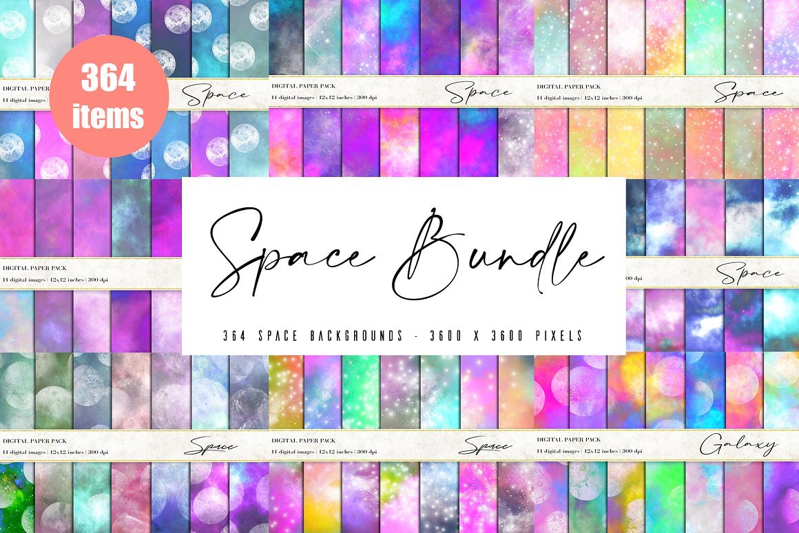Space Galaxy Backgrounds Bundle 10222787