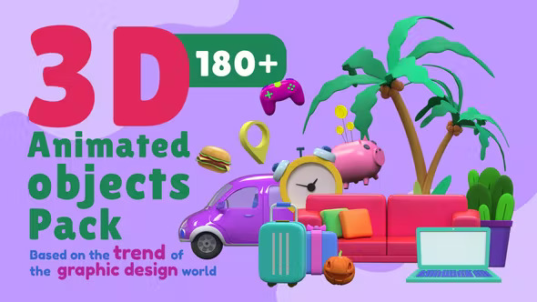 Videohive 3D Animated Objects Pack 40371627