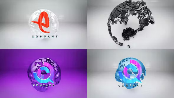 Videohive Cube Planet Logo Reveal Bundle 40441782