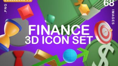 CreativeMarket - Finance 3D Icon Set 7507647