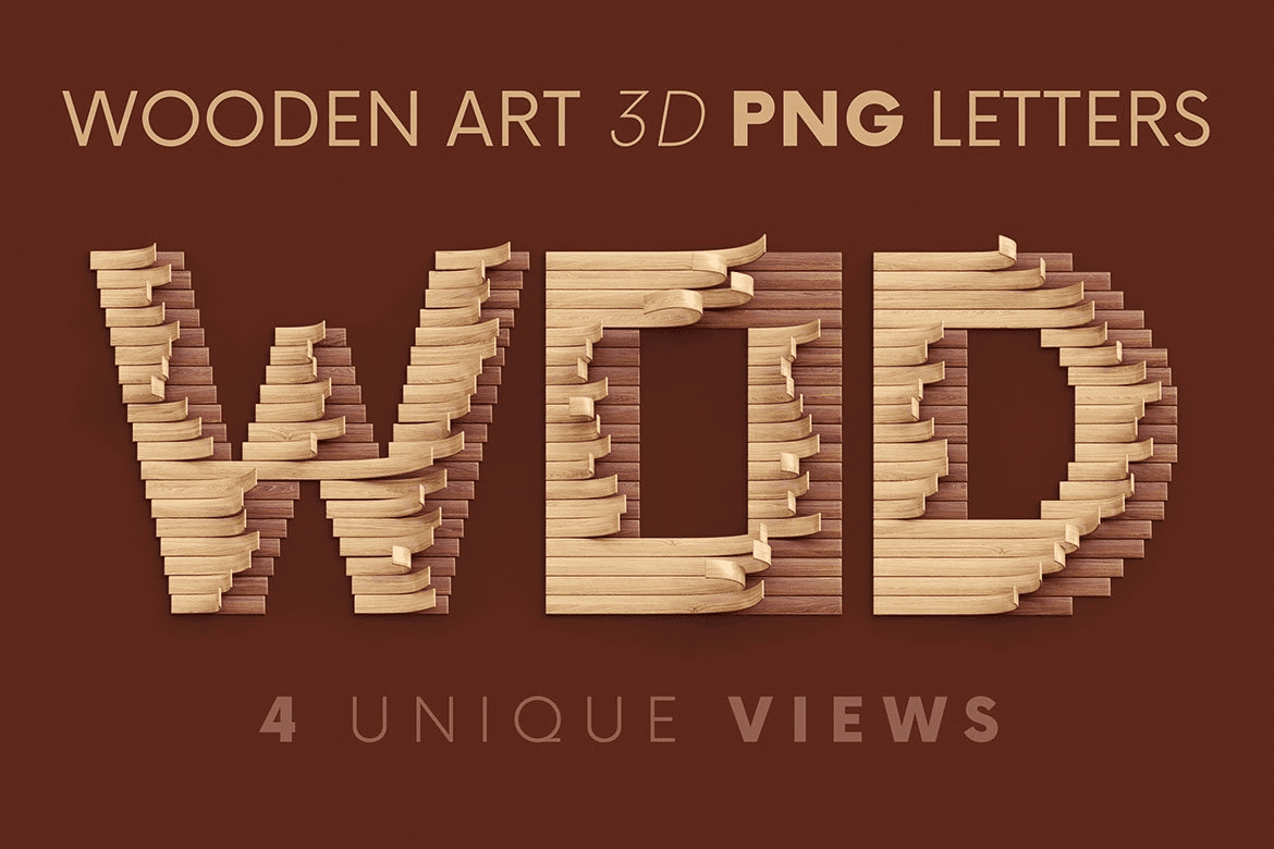 Creativemarket - Wooden Art - 3D Lettering 10300096
