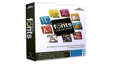 اسطوانة الخطوط كاملة للماك Summitsoft Creative Fonts Collection 1.0.1 macOS