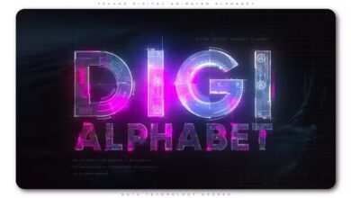 Videohive Techno Digital Animated Alphabet 22592914