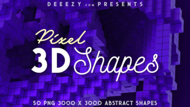 CreativeMarket - 50 Pixel 3D Shapes 4596553