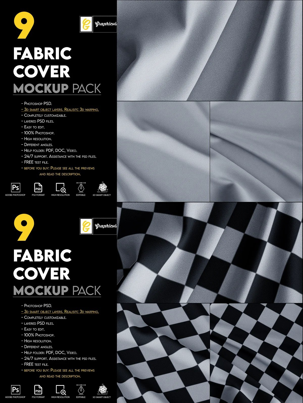 CreativeMarket - Fabric Cover Background Mockup 7209974