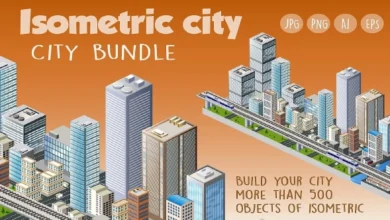 Bundle isometric city | Illustrator Graphics ~ Creative Market
