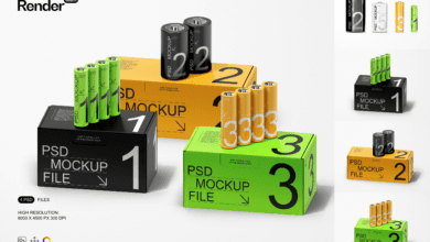 Battery Packaging Mockup Set - 10356120