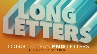 Creativemarket - Long Letters - 3D Lettering 6093273