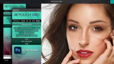 لوحة التجميل والتنميق للفوشوب كاملة + الاضافات Retouch Pro for Adobe Photoshop v3.0.1 x64 + Bundle Pack