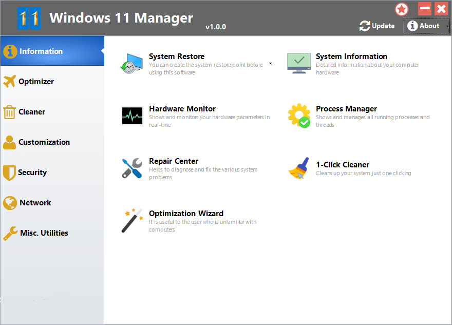 Yamicsoft Windows 11 Manager 1.1.9