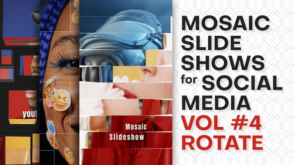 Videohive – Mosaic Slideshows for Social Media. Vol 4 ROTATE 42504807