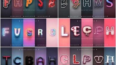 Editable Text Effects Font Styles