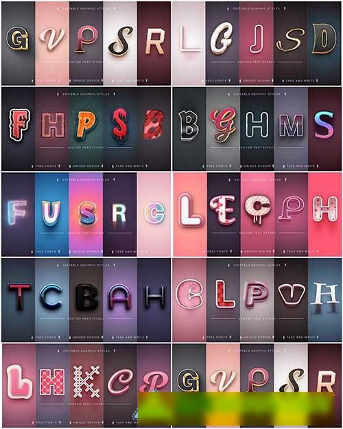 Editable Text Effects Font Styles