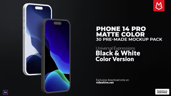 Videohive - App Promo | Phone 14 Pro Matte Version Mockup Pack - 42680235