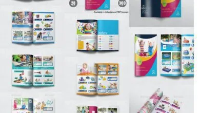 قالب النشرة الدعائية لمنتجات الألعاب – 28 صفحة مخصصة للمصممين