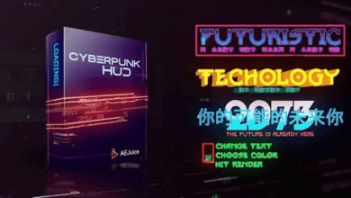 AEJuice Cyberpunk HUD for After Effects and Premiere Pro