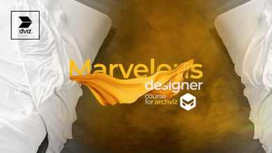 Marvelous designer, course for archviz – Dviz