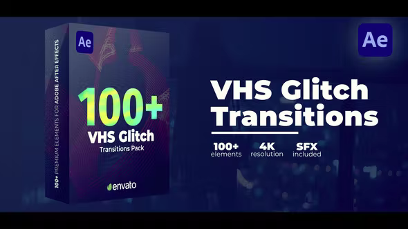 Videohive - VHS Glitch Transitions - 43934786