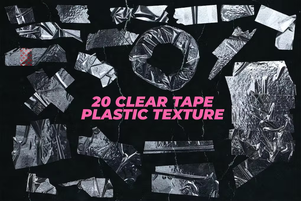 20 Clear Tape Plastic Overlay Texture, Graphics - Envato Elements