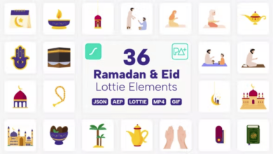Videohive - Ramadan & Eid Lottie Elements 44528063