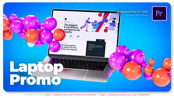 Videohive Laptop Promo With Colorful Balls 44617726
