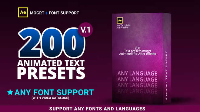 200 Text Presets - After Effects Presets | Motion Array