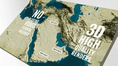 Videohive 3D Physical Map - Middle East 44591299