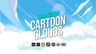 Videohive - Transition Cartoon Clouds - 45590517