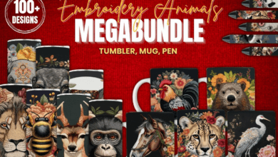 Embroidery Animals Sublimation Megabundle | PNG - 2600587