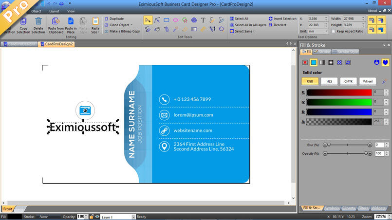 EximiousSoft Business Card Designer Pro 5.00