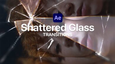 Videohive Shattered Glass Transitions for After Effects 47441732