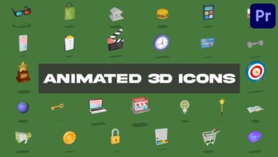 Videohive Animated 3D Icons for Premiere Pro 46968155