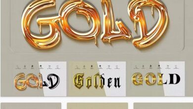 Gold Text Effect 3 PSD - 9J4G4J9