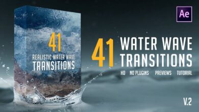 Videohive Realistic Water Wave Transitions Pack 21738483