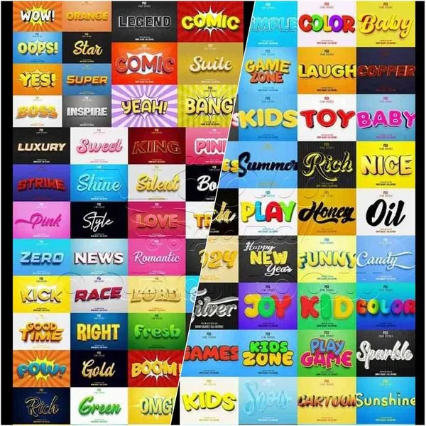 تاثيرات نص للفوتوشوب تقبل التعديل وتدعم العربية