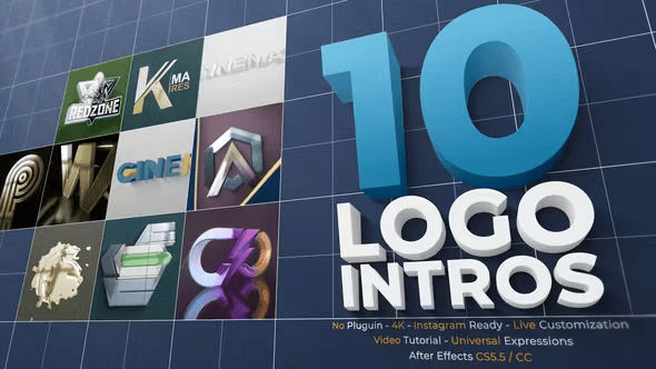 Videohive 10 Cinematic 3D Logo Intros Pack 44613844