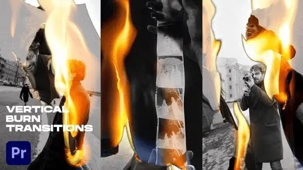 Videohive - Vertical Burn Transitions | TikTok, Shorts, Reels 49056825