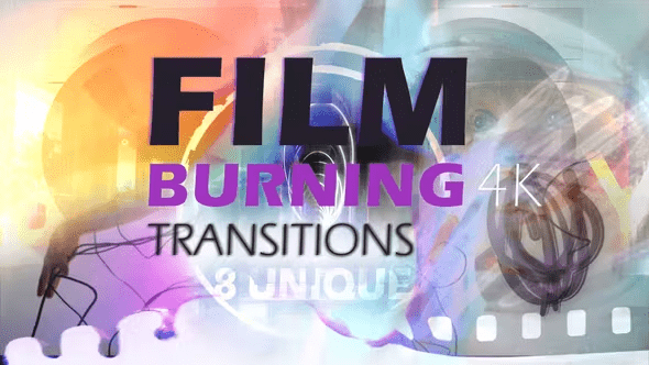Videohive Film Burning Transitions 4K 49230703